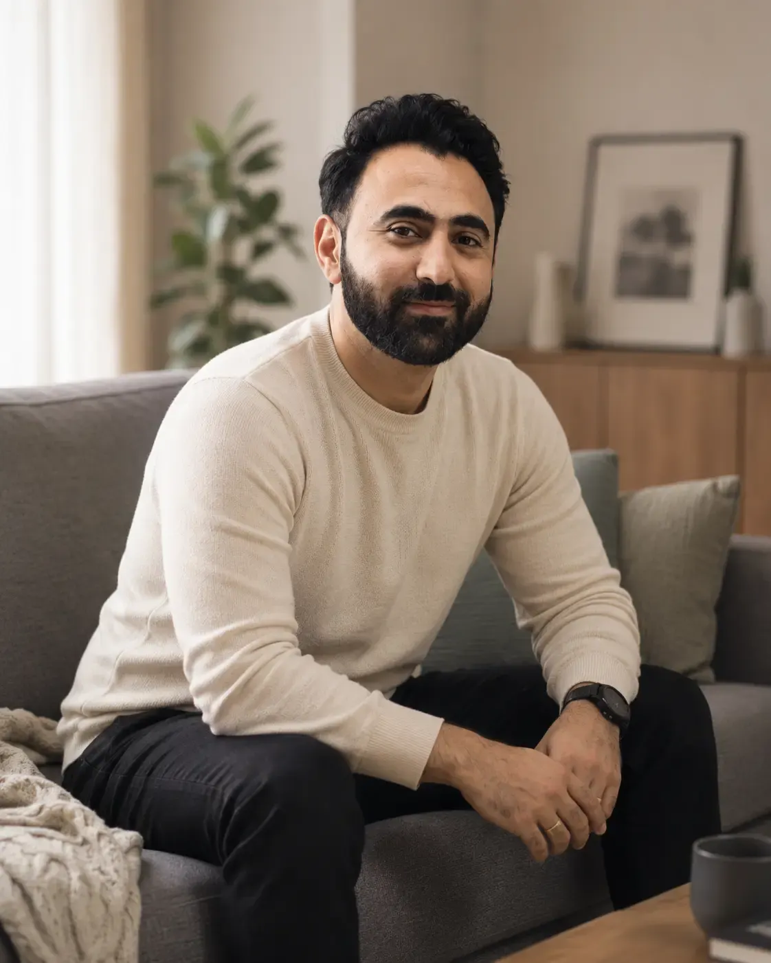 Amar Goraya, website designer in Timaru, at his desk