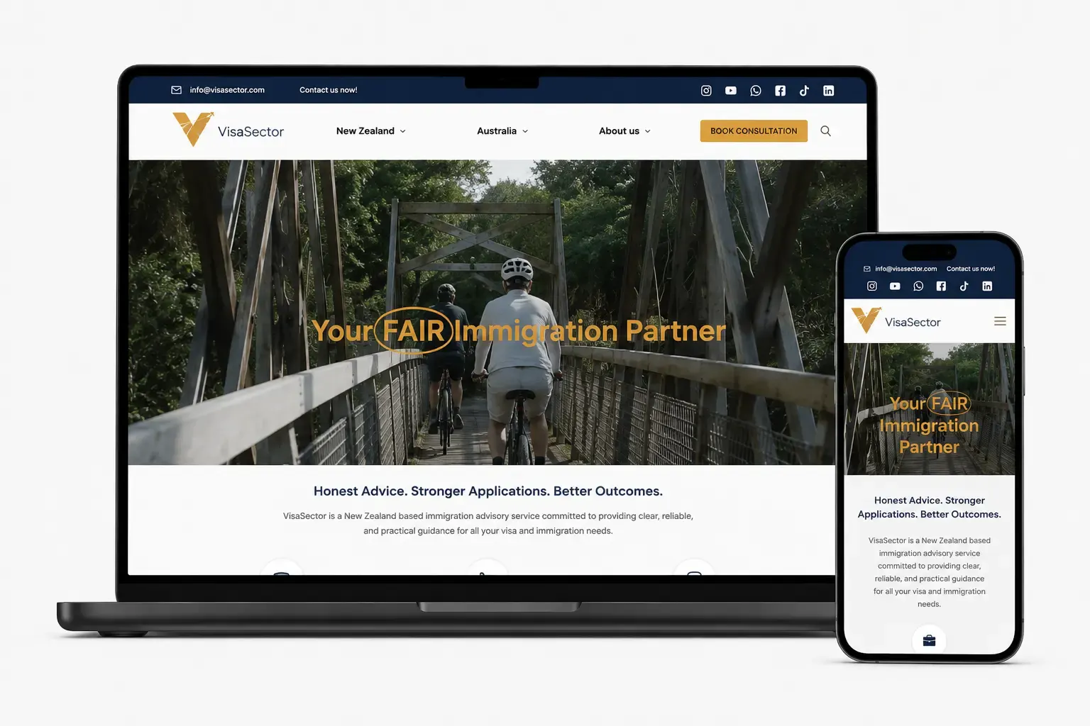 VisaSector — web design website designed by Amar