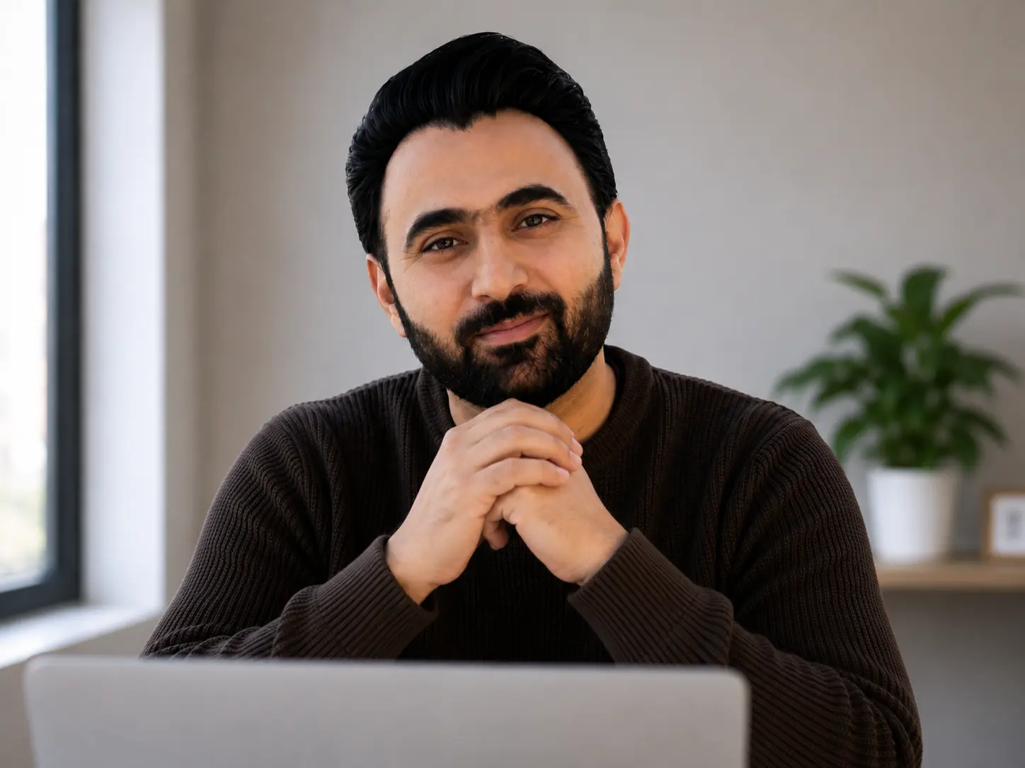 Amar on a video call